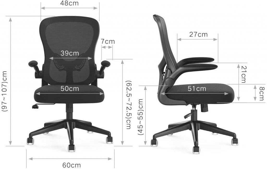 Hbada Silla de Oficina medidas