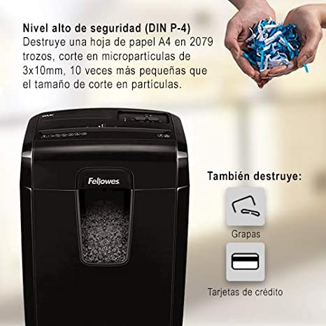 Seguridad p4 microcorte en la destruccion de papel con la Fellowes 8Mc