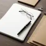 Material de oficina para despacho de abogados: papel, bolígrafo y carpetas