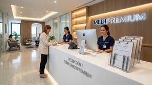 Material de oficina para abrir una clínica médica y recepción
